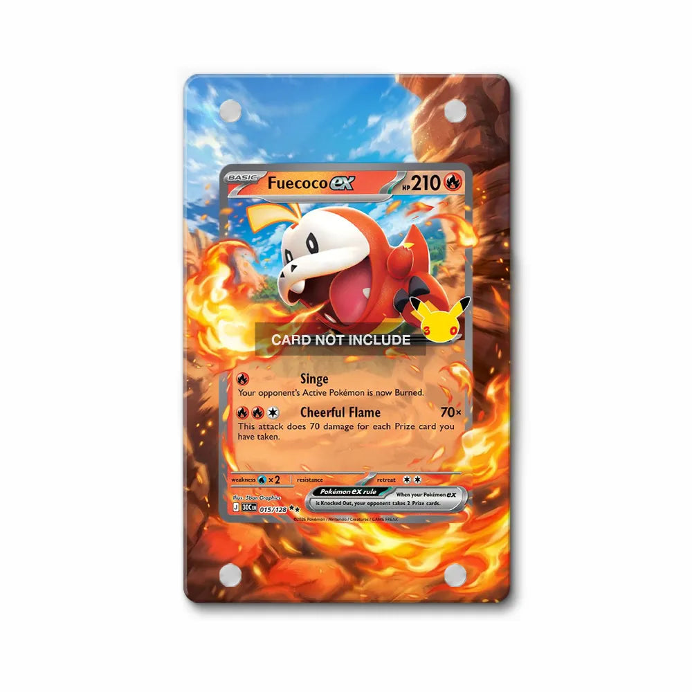 Fuecoco ex 015-128 151 30th Anniversary Celebrations Pokemon Cards Extended Art Display Cases - Magnetic Case - Front View