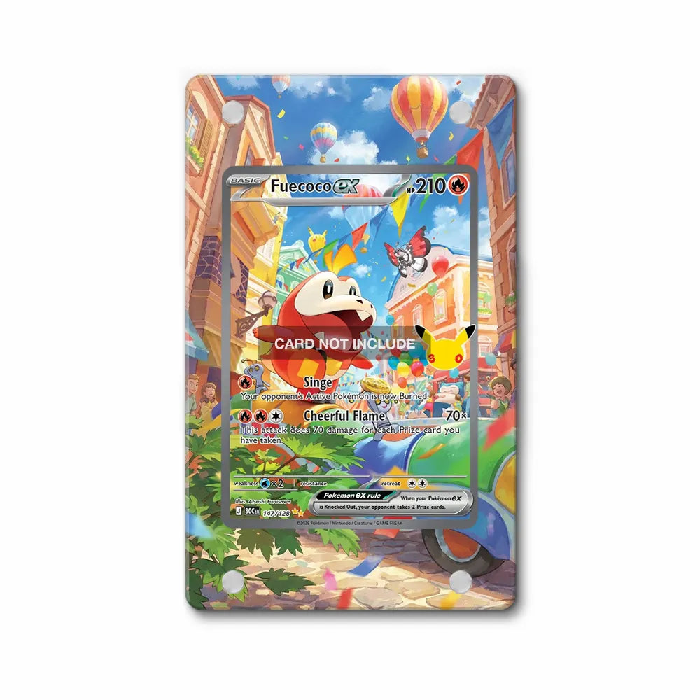 Fuecoco ex 147-128 30th Anniversary Pokemon Cards Custom Art Display Cases - Magnetic Case - Front View