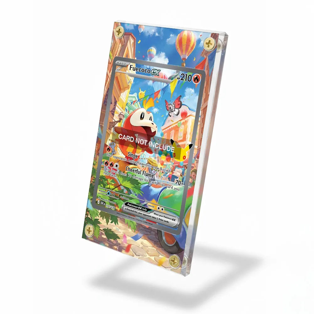 Fuecoco ex 147-128 30th Anniversary Pokemon Cards Custom Art Display Cases - Screws Case - Side View