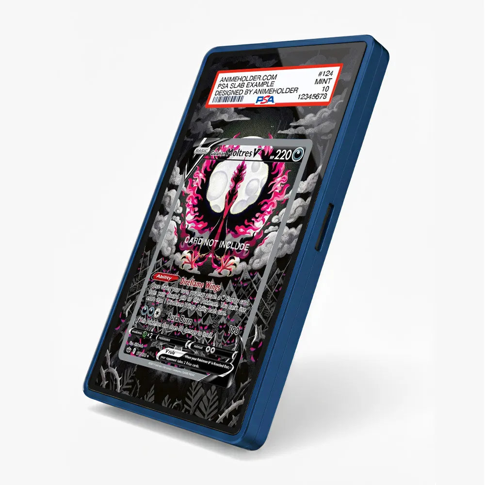Galarian Moltres V 177-198 Chilling Reign Pokemon Cards Custom Art Display Cases - PSA Slab Case - Side View