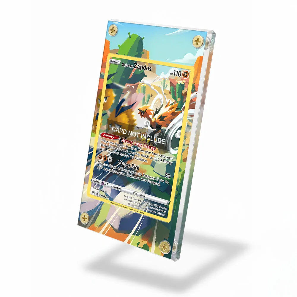 Galarian Zapdos SWSH283 Promo Extended Art Display Cases - Screws Case - Side View