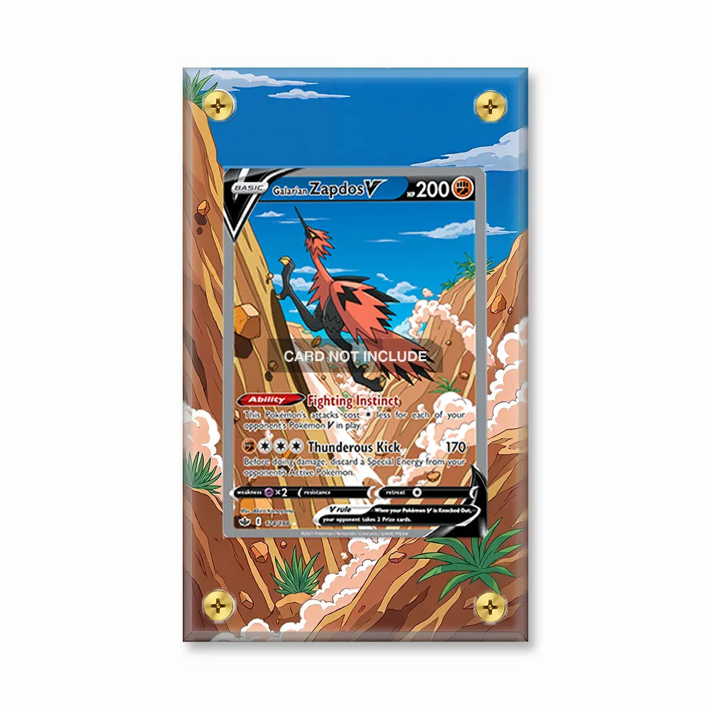 Galarian Zapdos V 174-198 SIR SAR Extended Art Display Cases - Screws Case - Front View