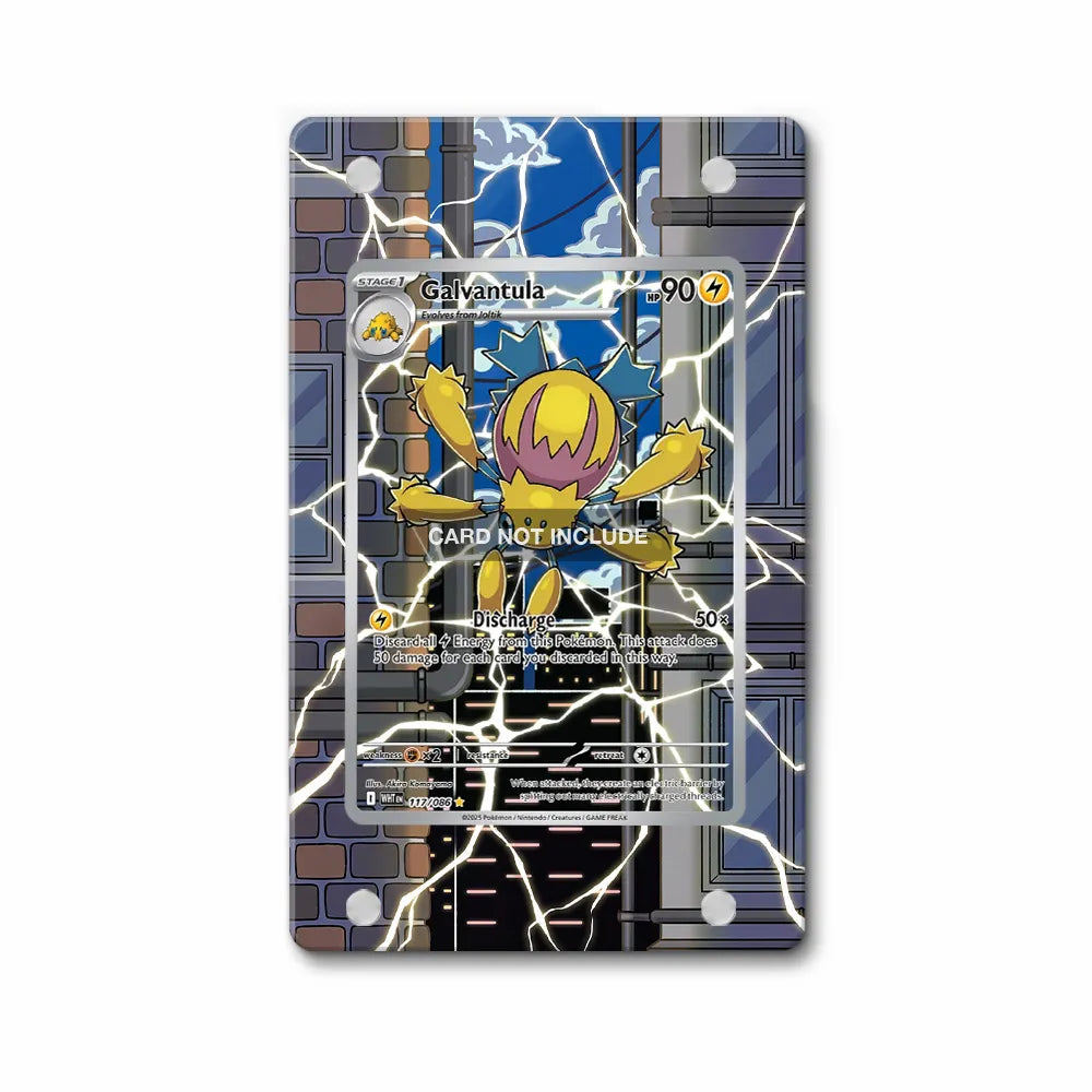Galvantula 117-086 White Flare Pokemon Cards Extended Art Display Cases - Magnetic Case - Front View
