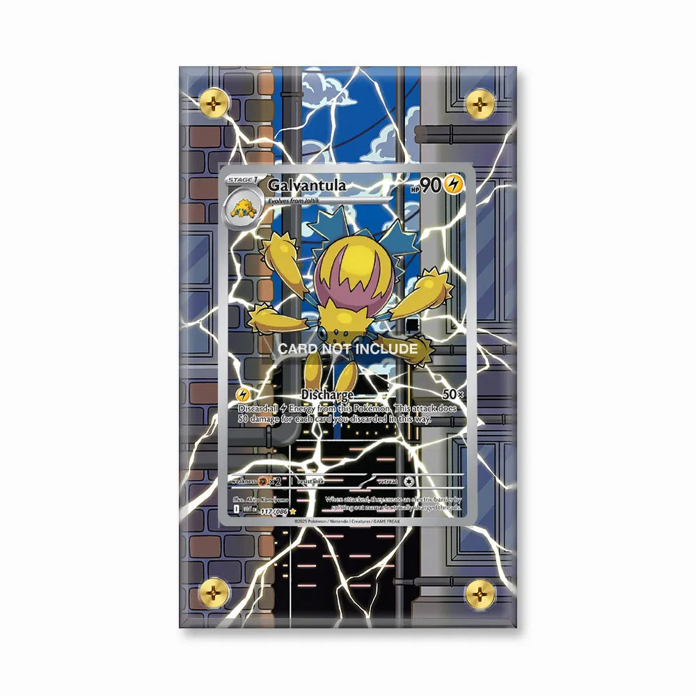 Galvantula 117-086 White Flare Pokemon Cards Extended Art Display Cases - Screws Case - Front View