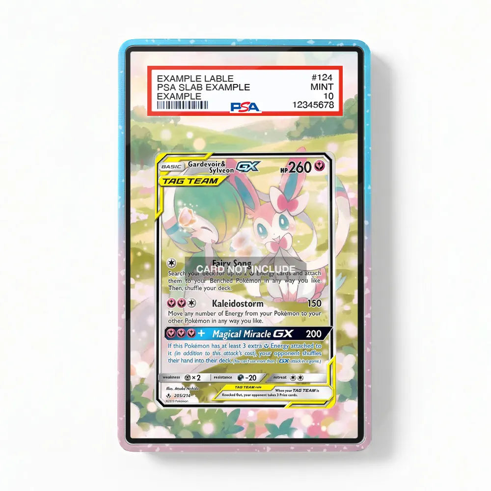 Gardevoir & Sylveon GX 205-214 Unified Minds Extended Art Display Cases - PSA Slab Case - Front View