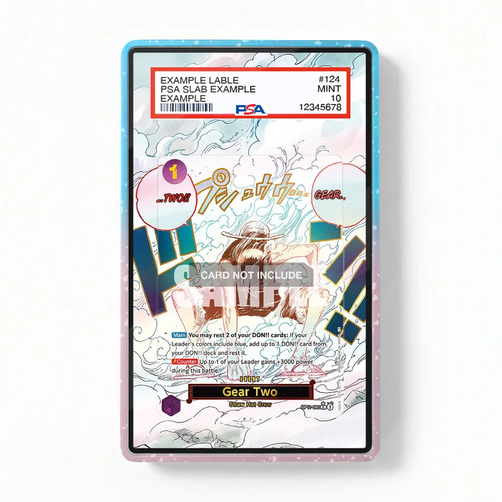 Gear Two OP11-080 Event Manga Rare OP11-A Fist Of Divine Speed Extended Art Display Cases - PSA Slab Case - Front View