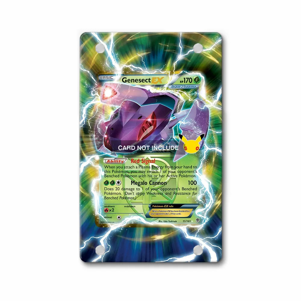 Genesect-EX 11-101 30th Anniversary Pokemon Cards Custom Art Display Cases - Magnetic Case - Front View