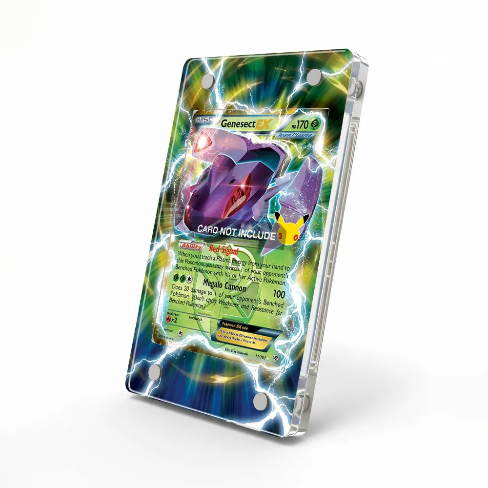 Genesect-EX 11-101 30th Anniversary Pokemon Cards Custom Art Display Cases - Magnetic Case - Side View