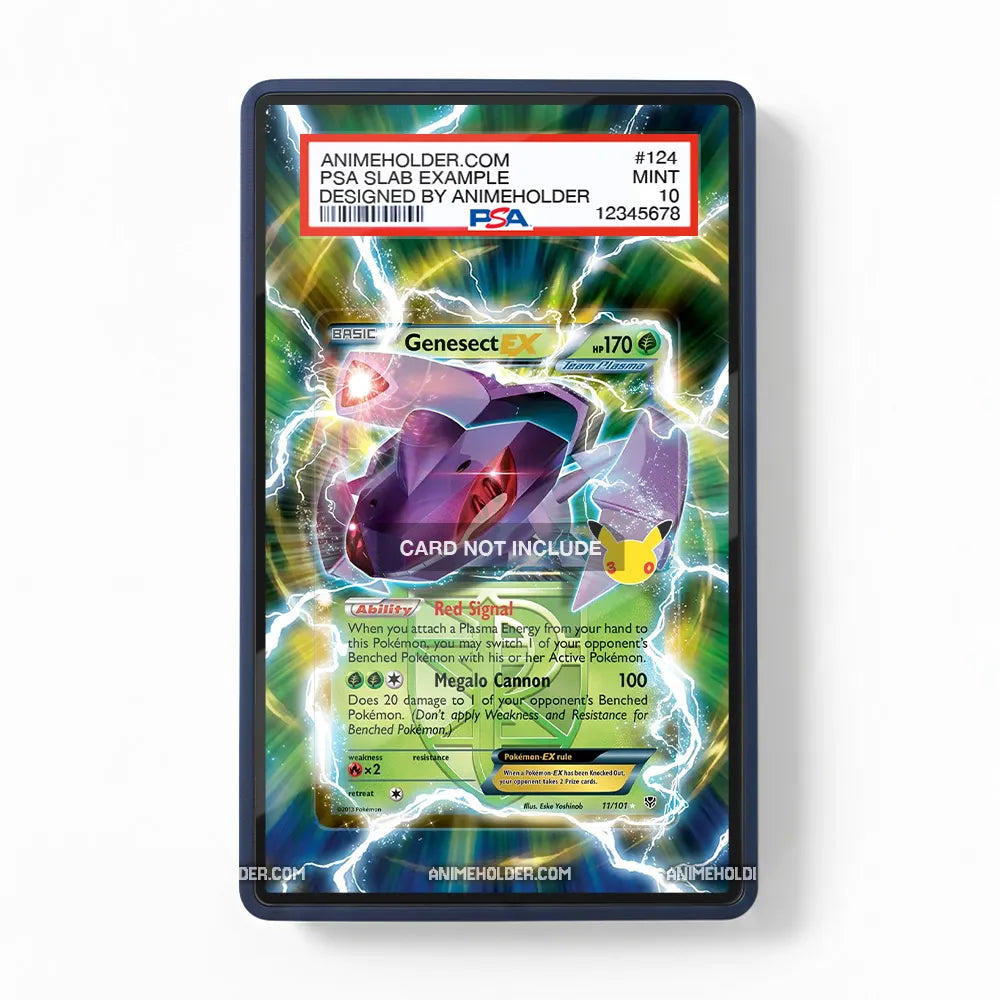 Genesect-EX 11-101 30th Anniversary Pokemon Cards Custom Art Display Cases - PSA Slab Case - Front View