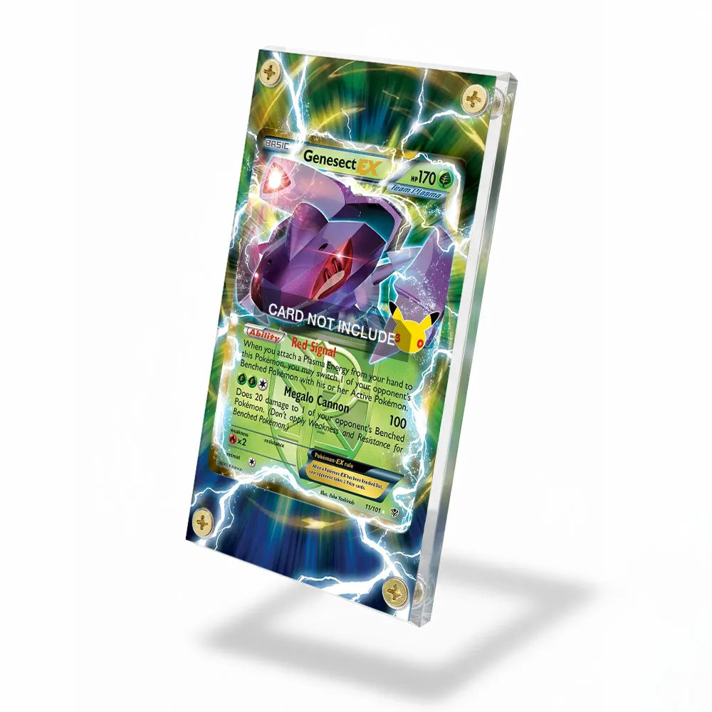 Genesect-EX 11-101 30th Anniversary Pokemon Cards Custom Art Display Cases - Screws Case - Side View
