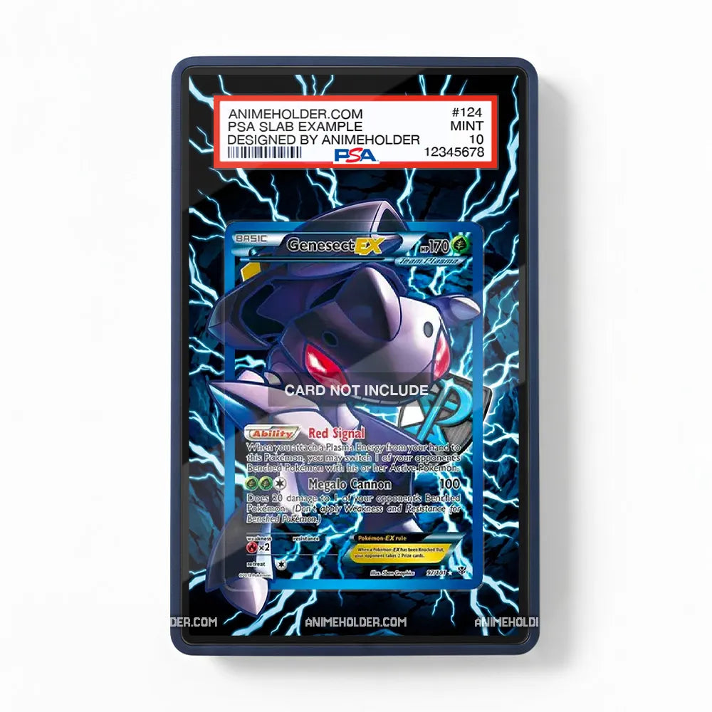 Genesect EX 027-101 Plasma Blast Extended Art Display Cases - PSA Slab Case - Front View
