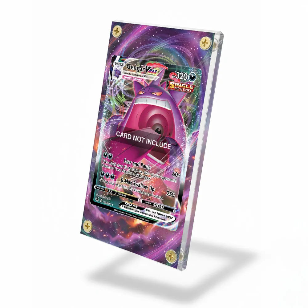Gengar VMAX 157-264 Fusion Strike Pokemon Cards Extended Art Display Cases - Screws Case - Side View