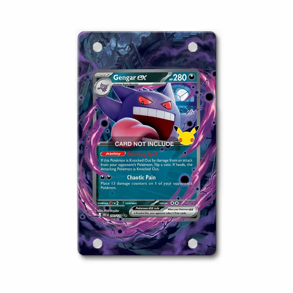 Gengar ex 090-128 30th Anniversary Celebrations Pokemon Cards Extended Art Display Cases - Magnetic Case - Front View