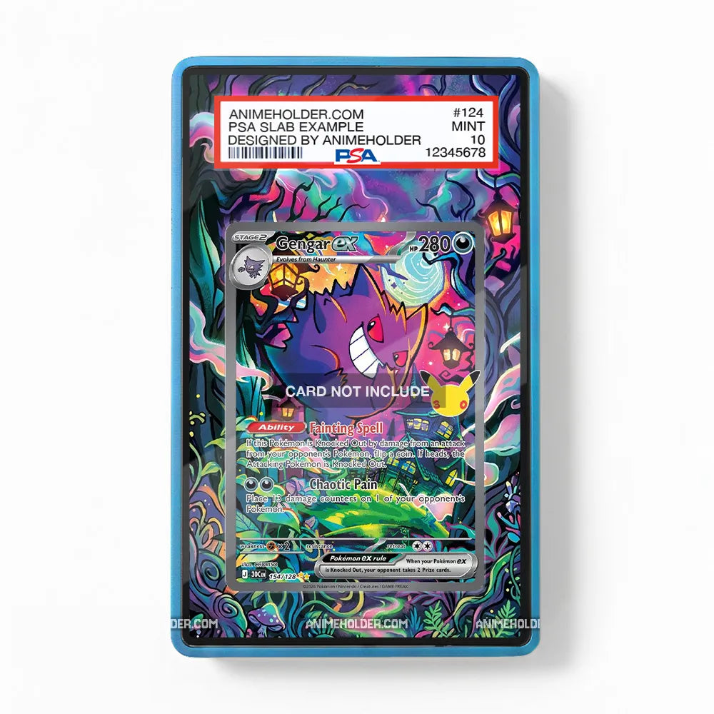 Gengar ex 154-128 30th Anniversary Celebrations Pokemon Cards Custom Art Display Cases - PSA Slab Case - Front View