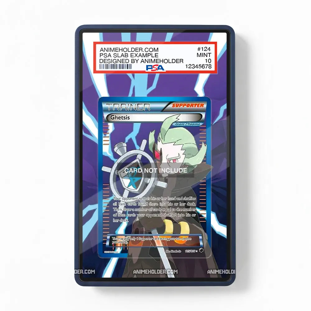 Ghetsis 123-XY-P Promo Pokemon Cards Custom Art Display Cases - PSA Slab Case - Front View