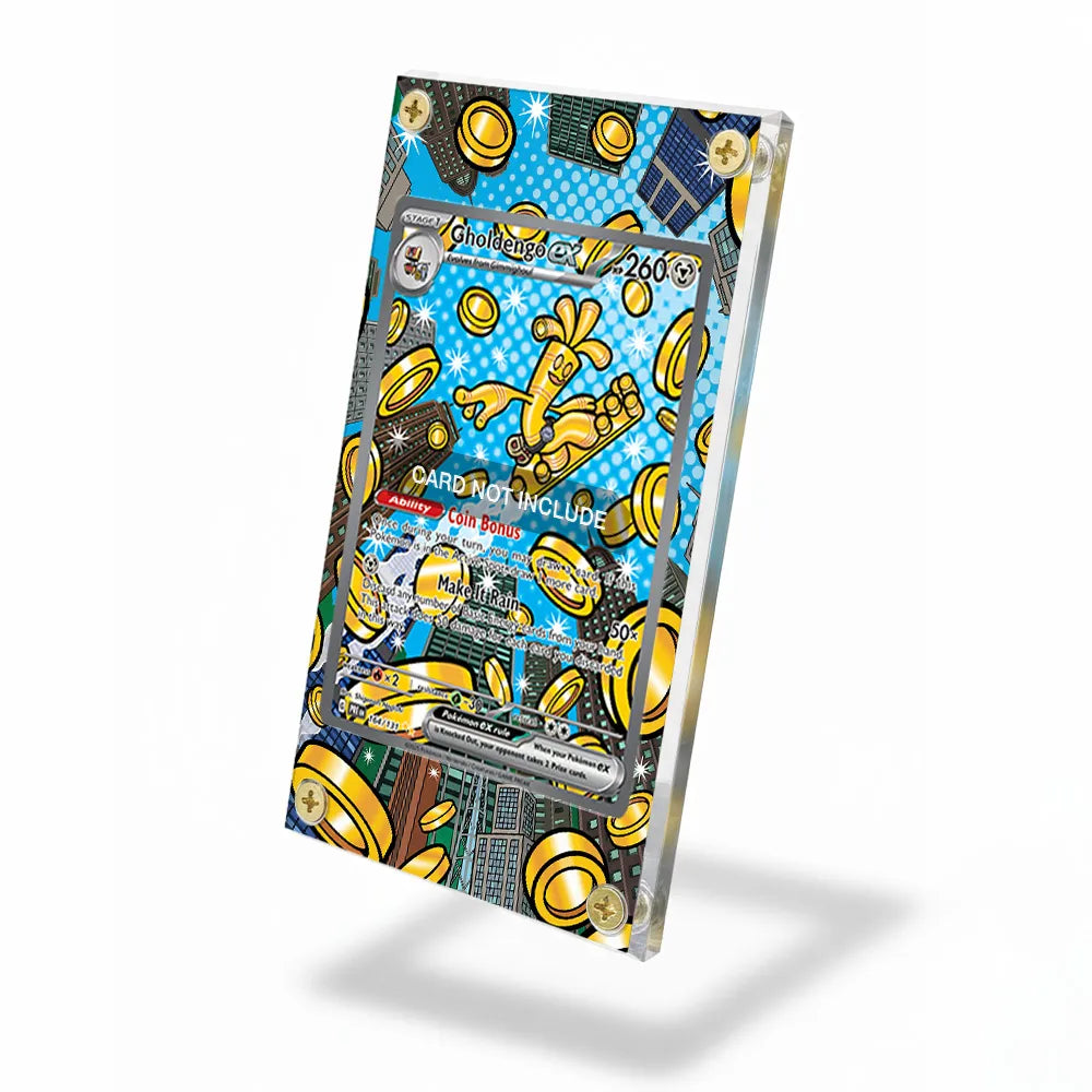 Gholdengo ex 164-131 Prismatic Evolutions Extended Art Display Cases - Screws Case - Side View