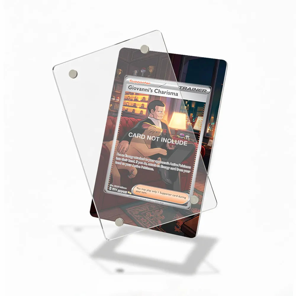 Giovanni's Charisma 204-165 SIR SAR Pokemon 151 Extended Art Display Cases - Magnetic Case - Detail View