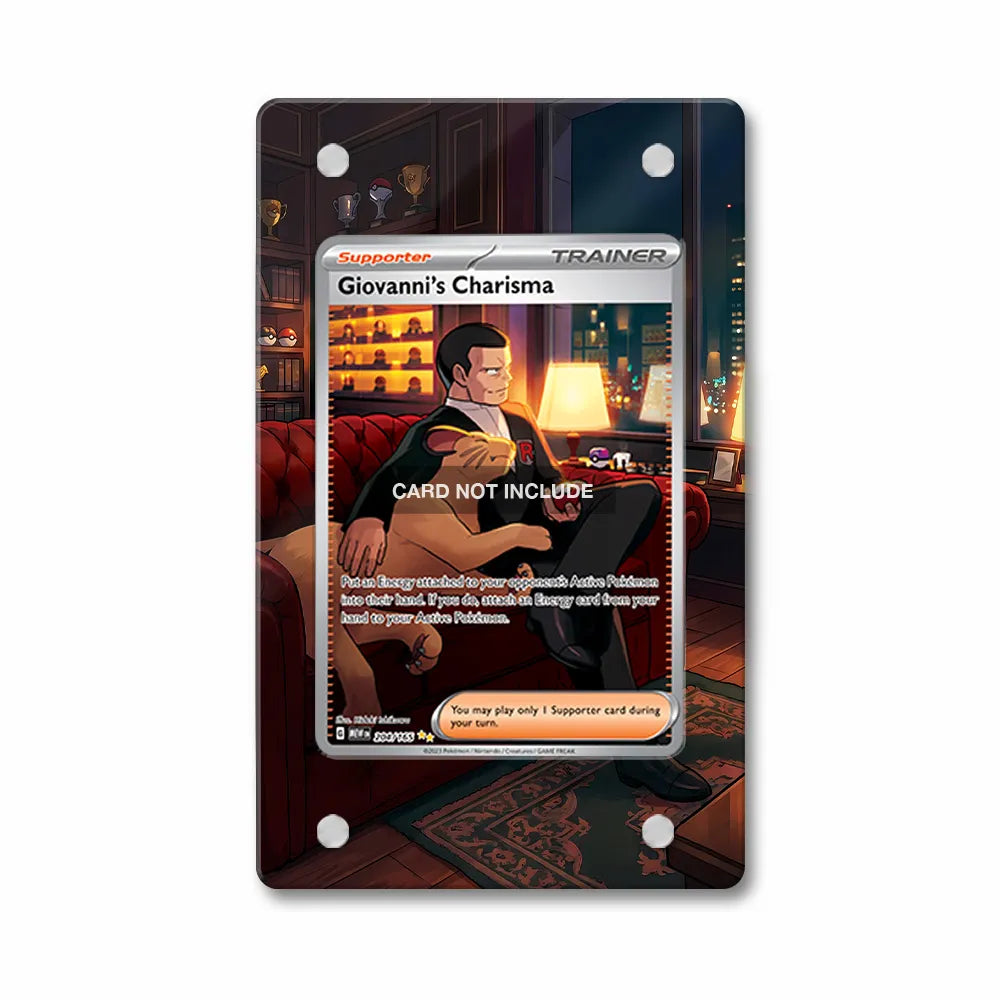 Giovanni's Charisma 204-165 SIR SAR Pokemon 151 Extended Art Display Cases - PSA Slab Case - Front View