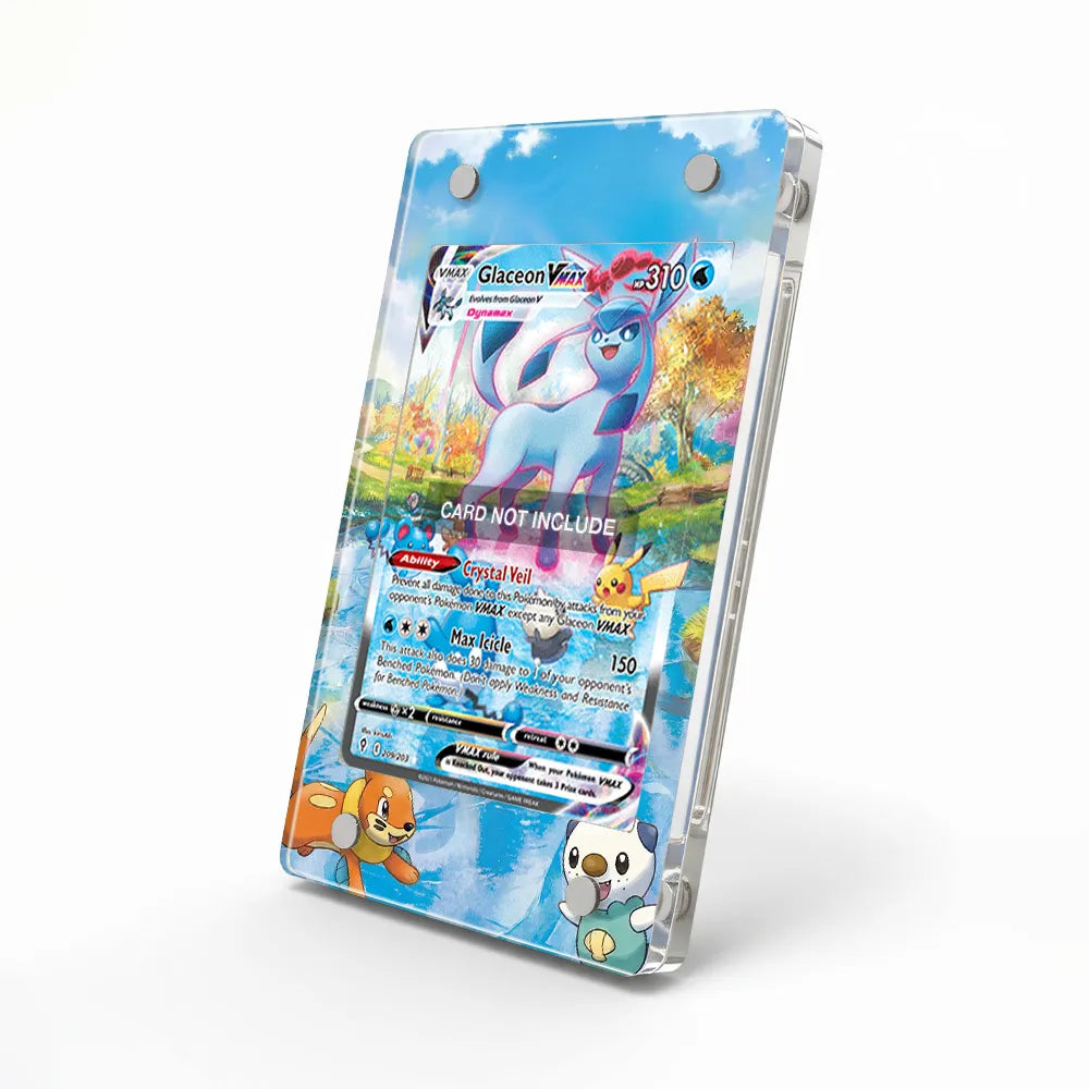 Glaceon VMAX SIR SAR Evolving Skies Alternate Art Extended Art Display Cases - Magnetic Case - Side View