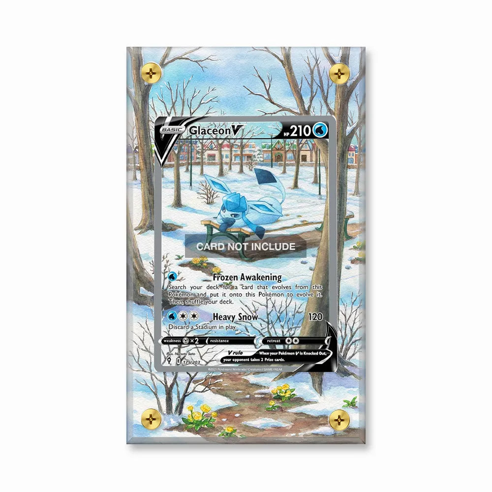 Glaceon V SIR SAR Evolving Skies Alternate Art Extended Art Display Cases - Screws Case - Front View