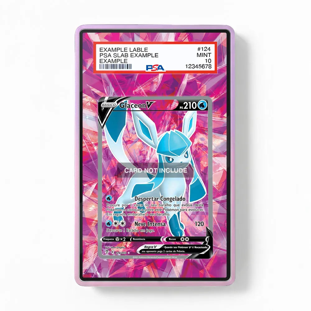 Glaceon V Secret Rare SR Evolving Skies Extended Art Display Cases - PSA Slab Case - Front View