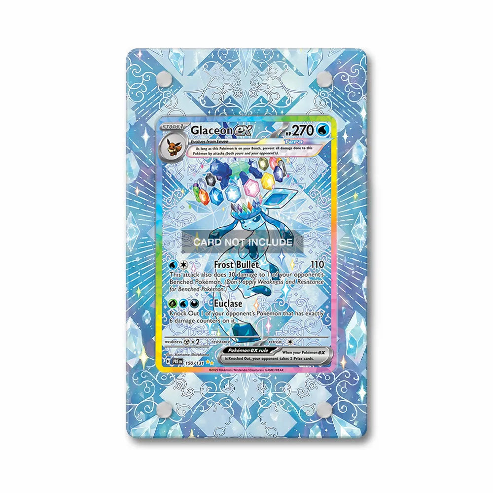Glaceon ex 150-131 SAR SIR Prismatic Evolutions Extended Art Display Cases - Magnetic Case - Front View