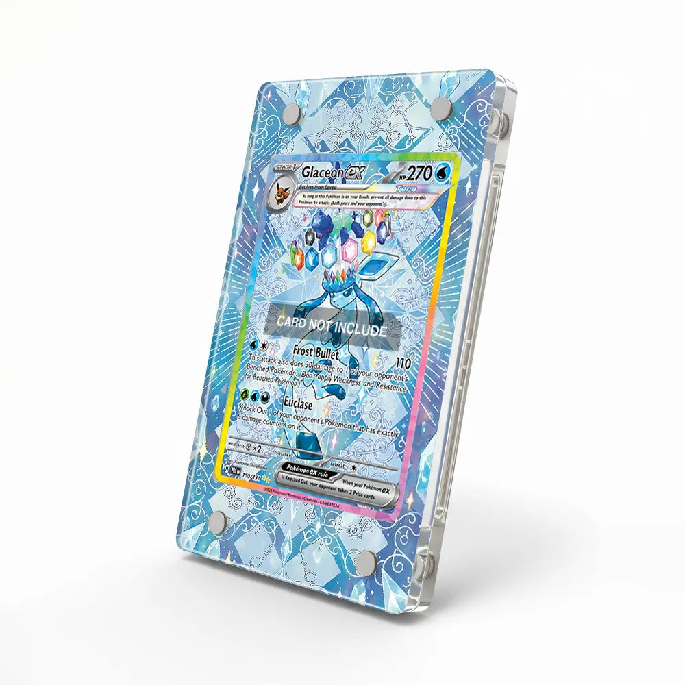 Glaceon ex 150-131 SAR SIR Prismatic Evolutions Extended Art Display Cases - Magnetic Case - Side View