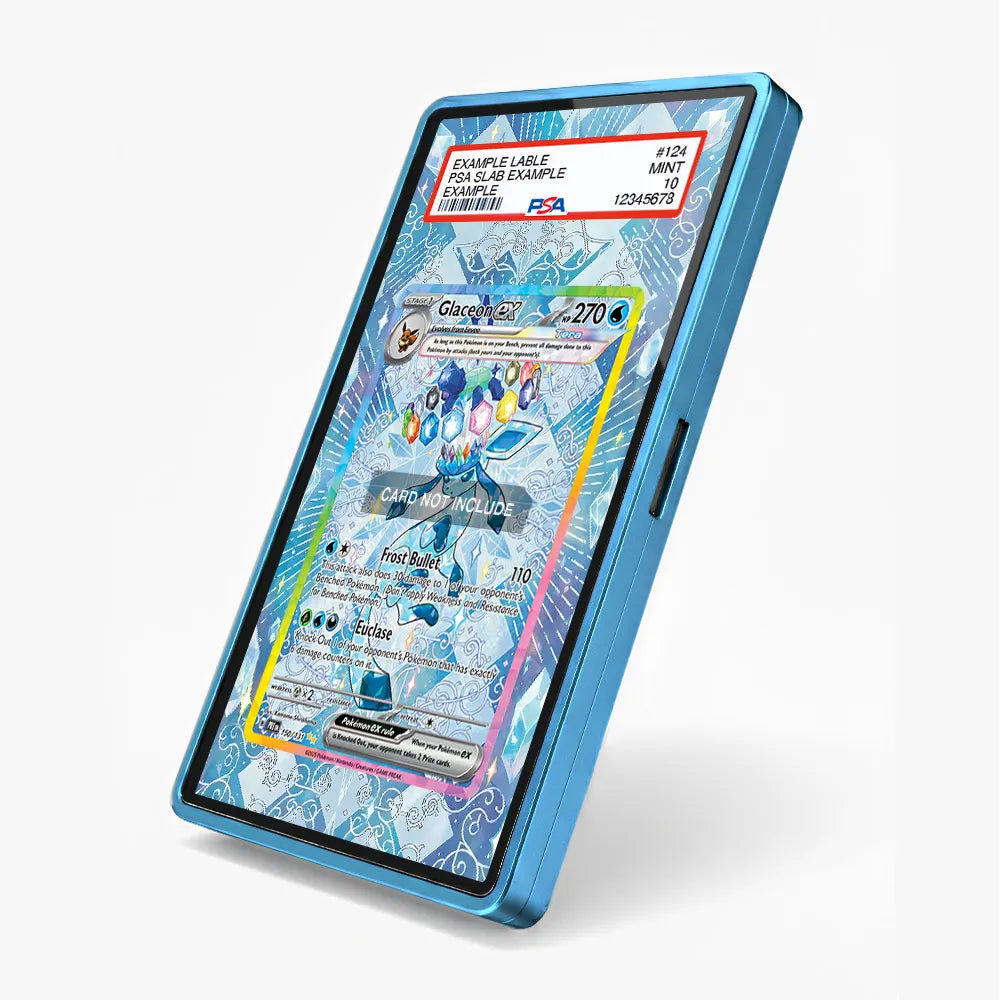 Glaceon ex 150-131 SAR SIR Prismatic Evolutions Extended Art Display Cases - PSA Slab Case - Side View