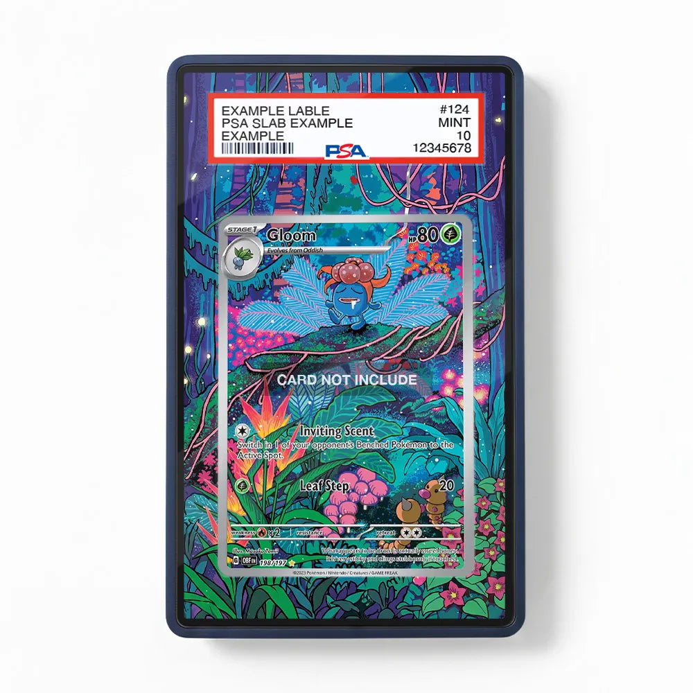 Gloom 198-197 Obsidian Flames Extended Art Display Cases - PSA Slab Case - Front View