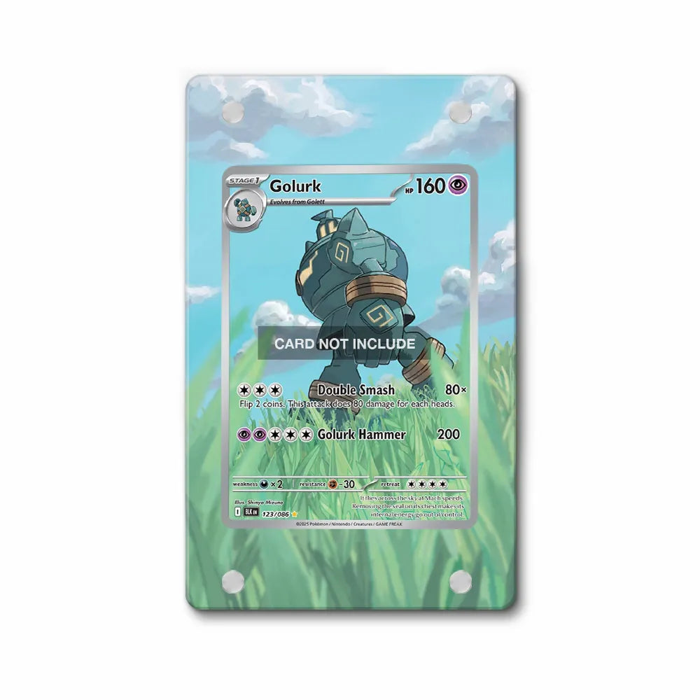 Golurk 123-086 Black Bolt Pokemon Cards Extended Art Display Cases - Magnetic Case - Front View