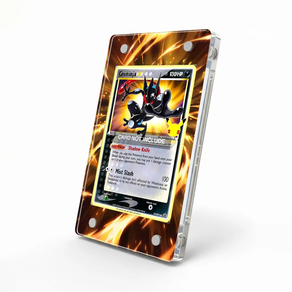 Greninja Star SWSH144 Promo SWSH Black Star Promos Extended Art Display Cases - Magnetic Case - Side View