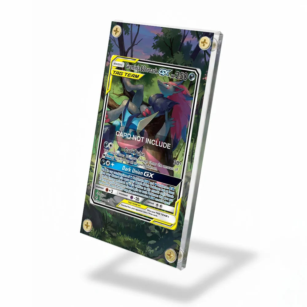 Greninja & Zoroark GX 201-214 Full Art Extended Art Display Cases - Screws Case - Side View