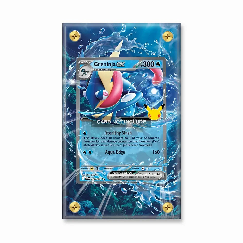 Greninja ex 021-128 SR 30C 30th Anniversary Extended Art Display Cases - Screws Case - Front View