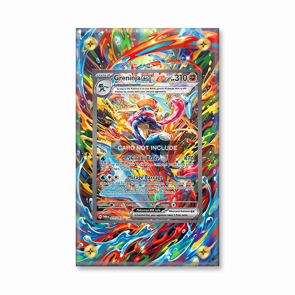 Greninja ex 214-167 SIR SAR Twilight Masquerade Extended Art Display Cases - Screws Case - Front View