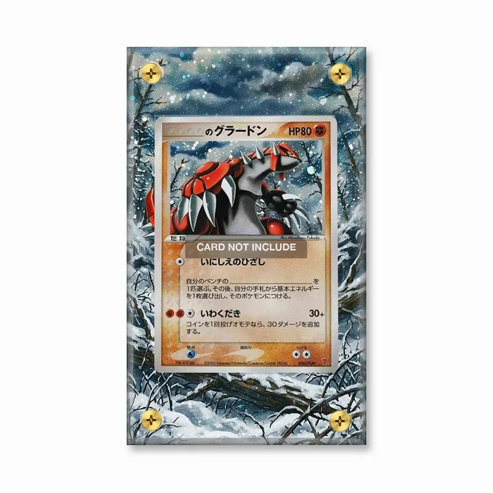 Groudon-Holo 020-PLAY 3rd Season Sub-Promo Pokemon Cards Custom Art Display Cases - Screws Case - Front View