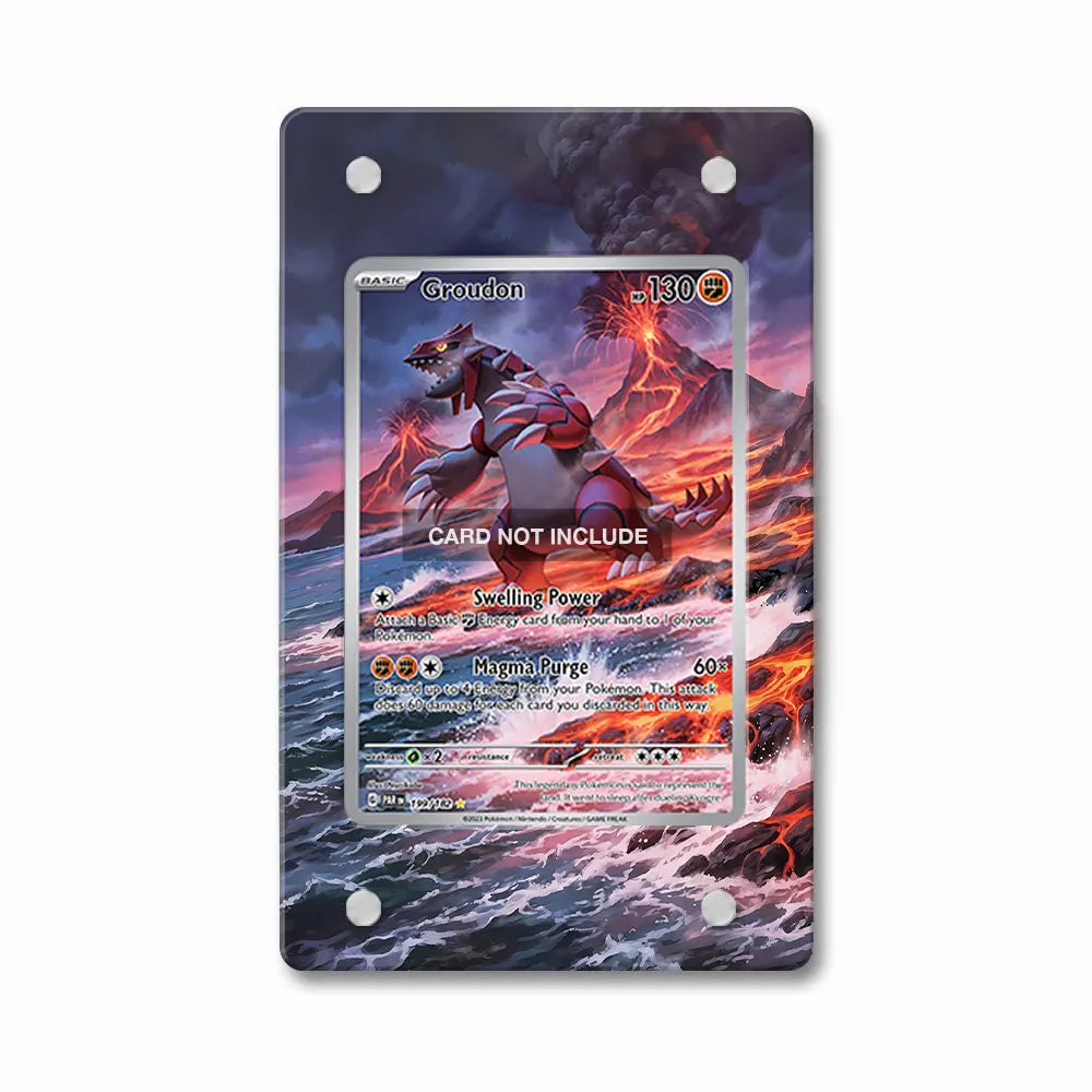 Groudon 199-182 IR AR Paradox Rift Extended Art Display Cases - PSA Slab Case - Front View