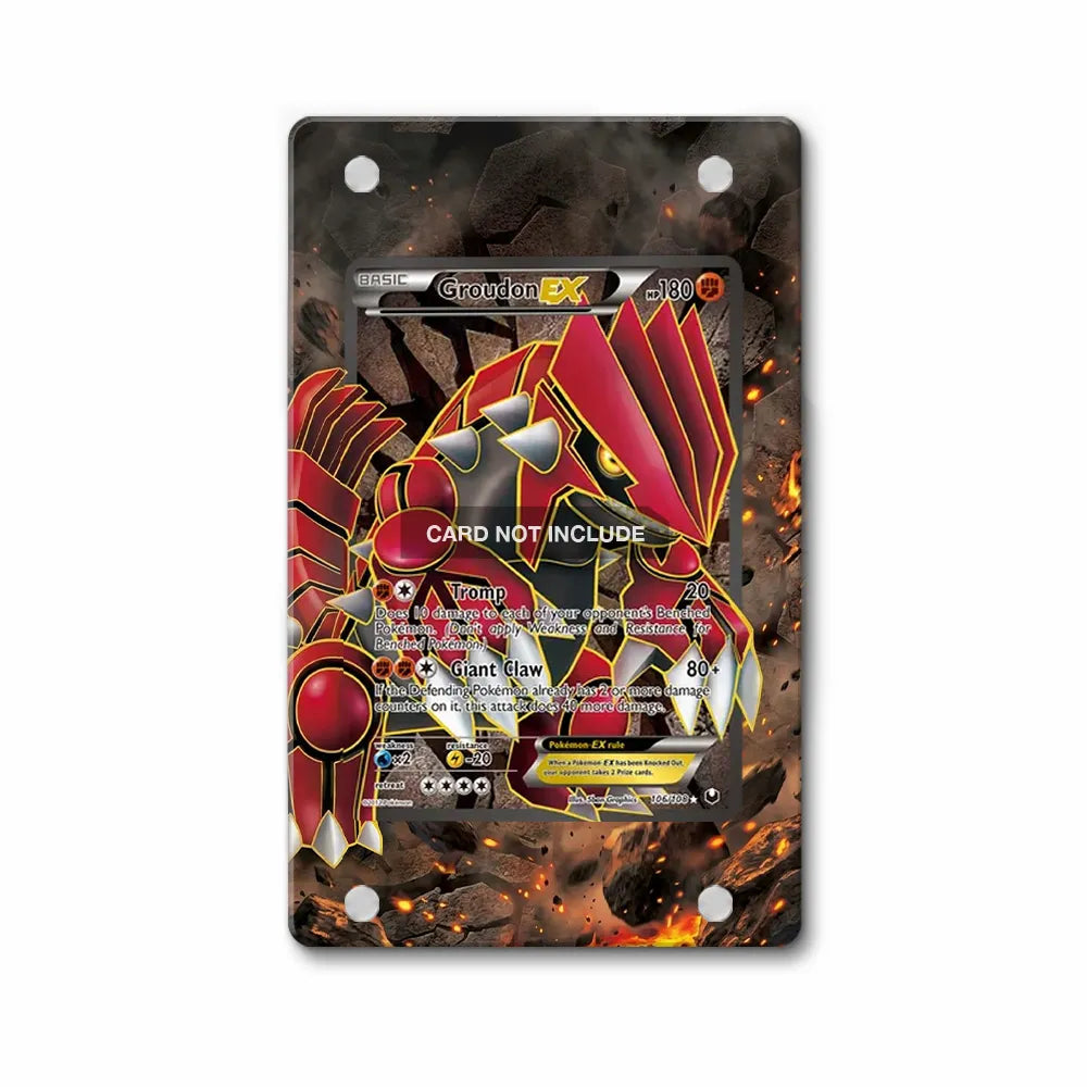 Groudon EX 106-160 Primal Clash Pokemon Cards Custom Art Display Cases - Magnetic Case - Front View