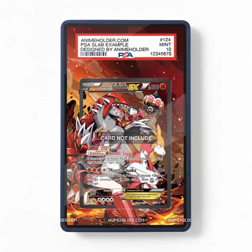 Groudon EX 118-160 Half Art Extended Art Display Cases - PSA Slab Case - Front View