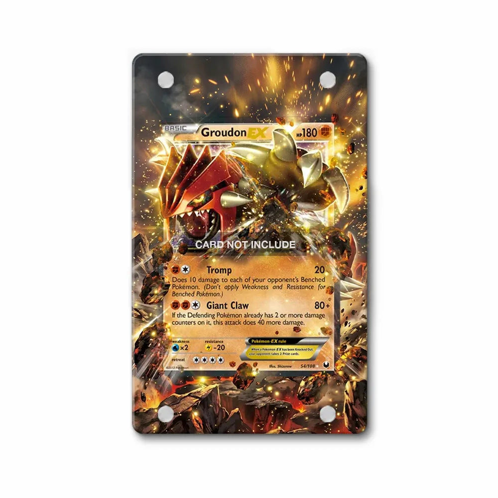 Groudon EX 54-108 Dark Explorers Pokemon Cards Custom Art Display Cases - Magnetic Case - Front View