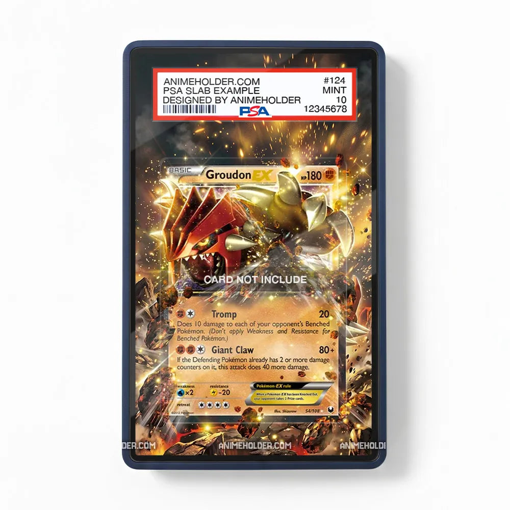 Groudon EX 54-108 Dark Explorers Pokemon Cards Custom Art Display Cases - PSA Slab Case - Front View