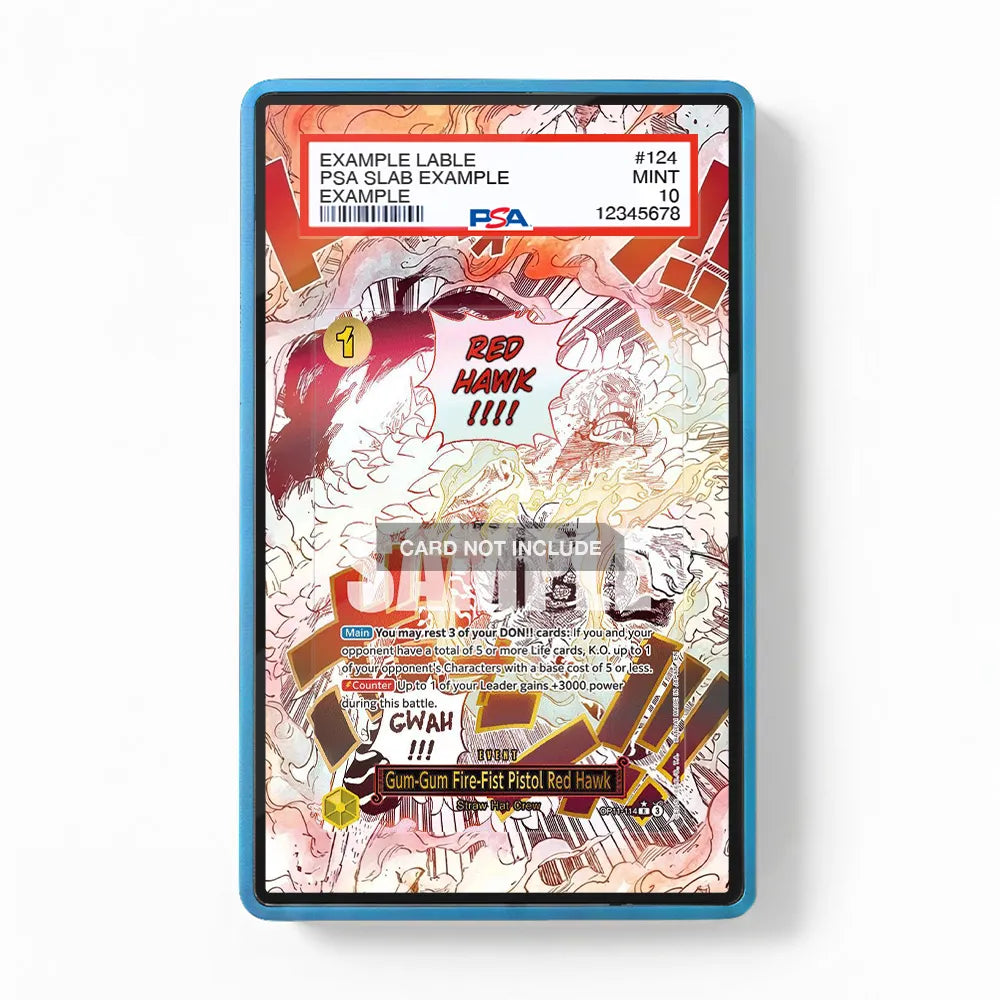 Gum-Gum Fire-Fist Pistol Red Hawk OP01-114 STRAW HAT CREW Extended Art Display Cases - PSA Slab Case - Front View