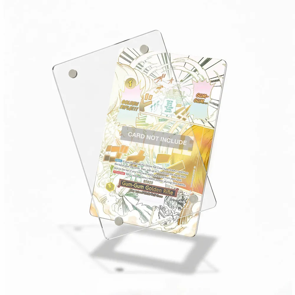 Gum-Gum Golden Rifle OP15-116 Sky Island Straw Hat Crew One Piece Cards Custom Art Display Cases - Magnetic Case - Detail View