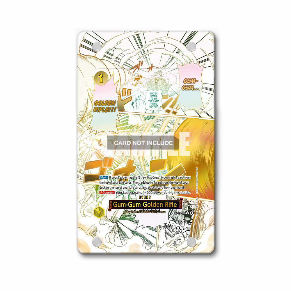 Gum-Gum Golden Rifle OP15-116 Sky Island Straw Hat Crew One Piece Cards Custom Art Display Cases - PSA Slab Case - Front View