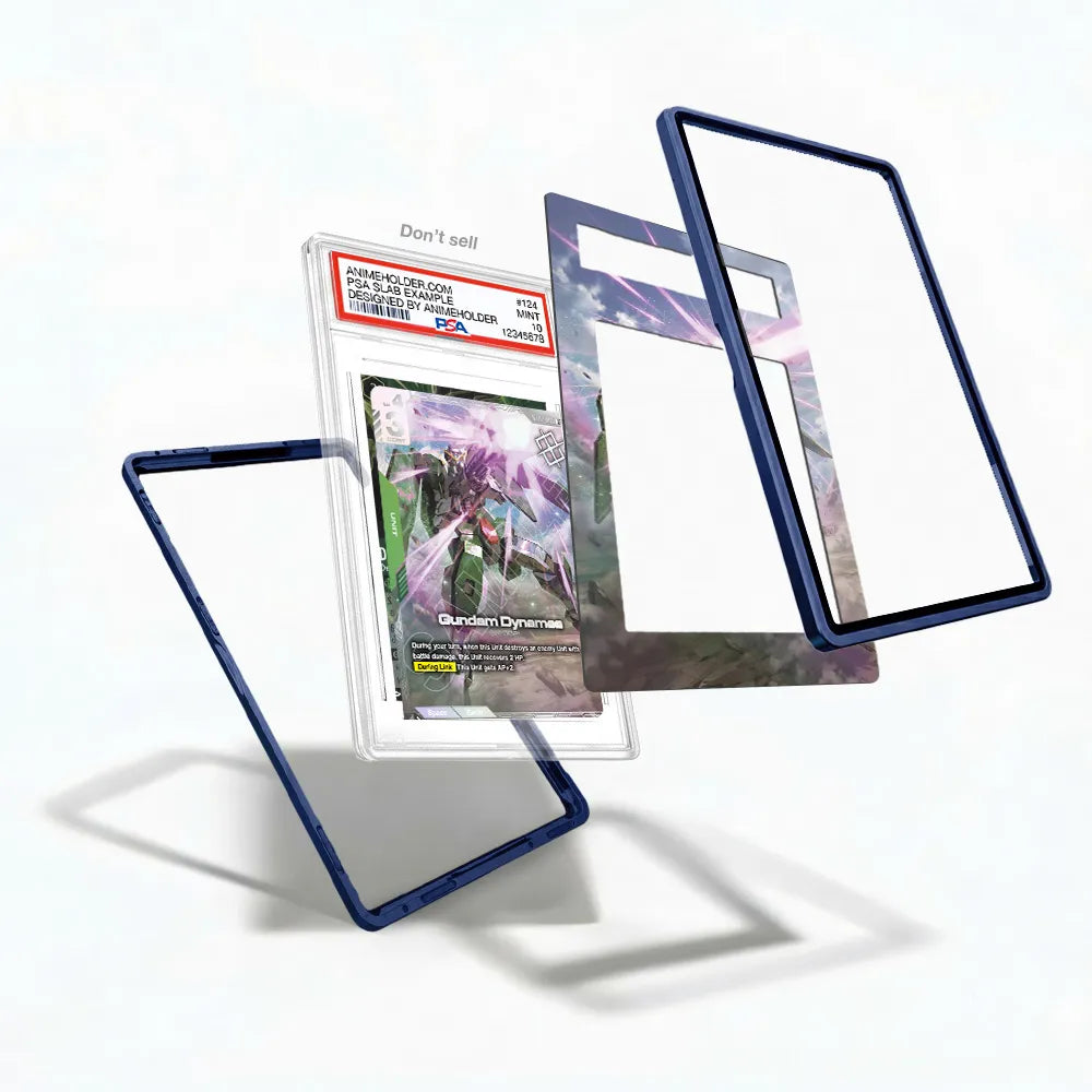 Gundam Dynames ST07-005 Starter Set Pokemon Cards Custom Art Display Cases - PSA Slab Case - Detail View