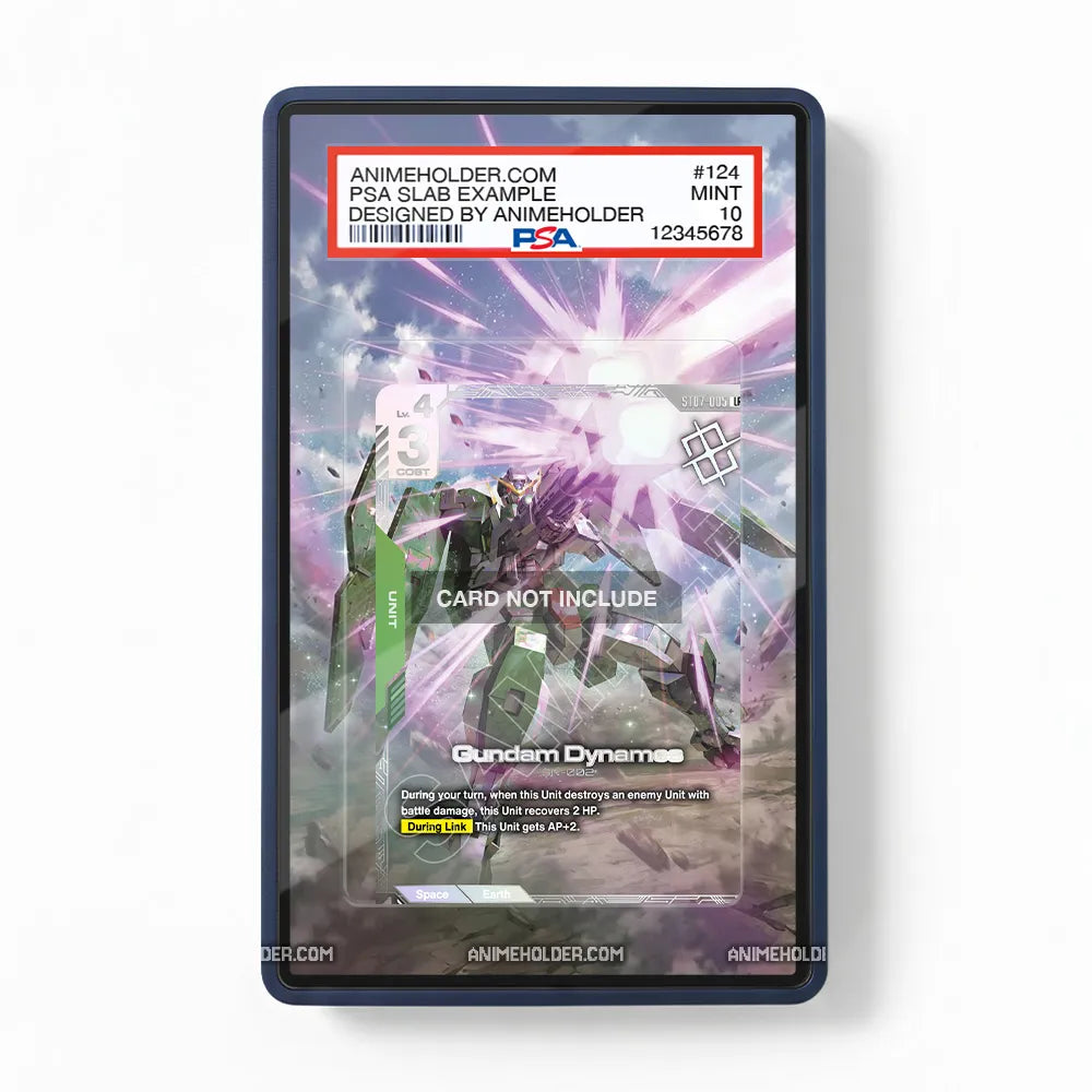 Gundam Dynames ST07-005 Starter Set Pokemon Cards Custom Art Display Cases - PSA Slab Case - Front View