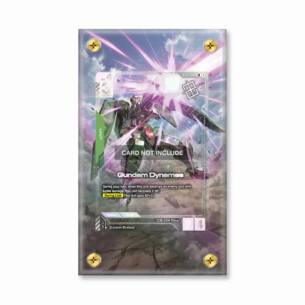 Gundam Dynames ST07-005 Starter Set Pokemon Cards Custom Art Display Cases - Screws Case - Front View