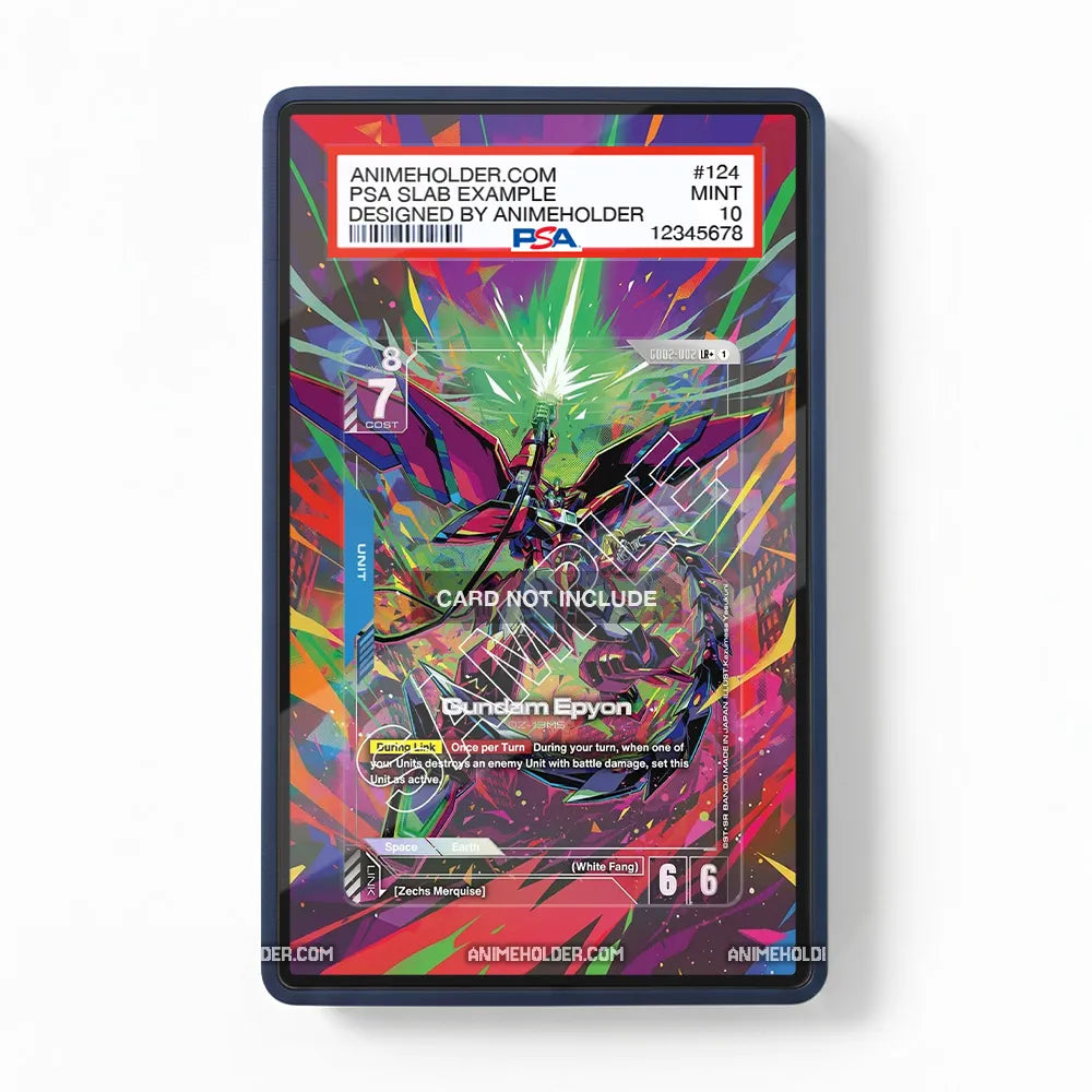 Gundam Epyon G002-002 STR Gundam Cards Custom Art Display Cases - PSA Slab Case - Front View