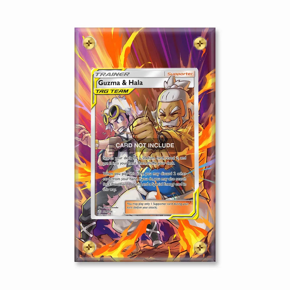 Guzma & Hala 229-236 Cosmic Eclipse Extended Art Display Cases - Screws Case - Front View