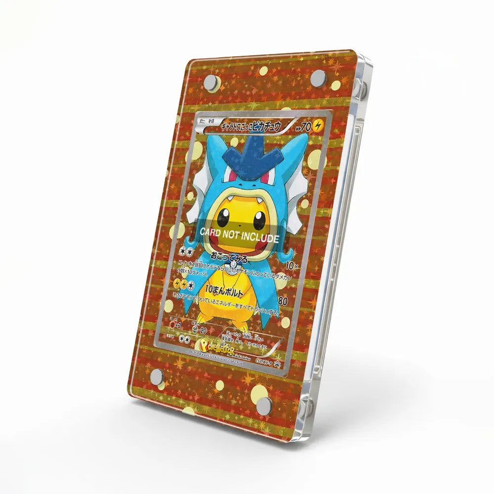 Gyarados Pikachu Poncho 151 XY-P Promo JP Extended Art Display Cases - Magnetic Case - Side View
