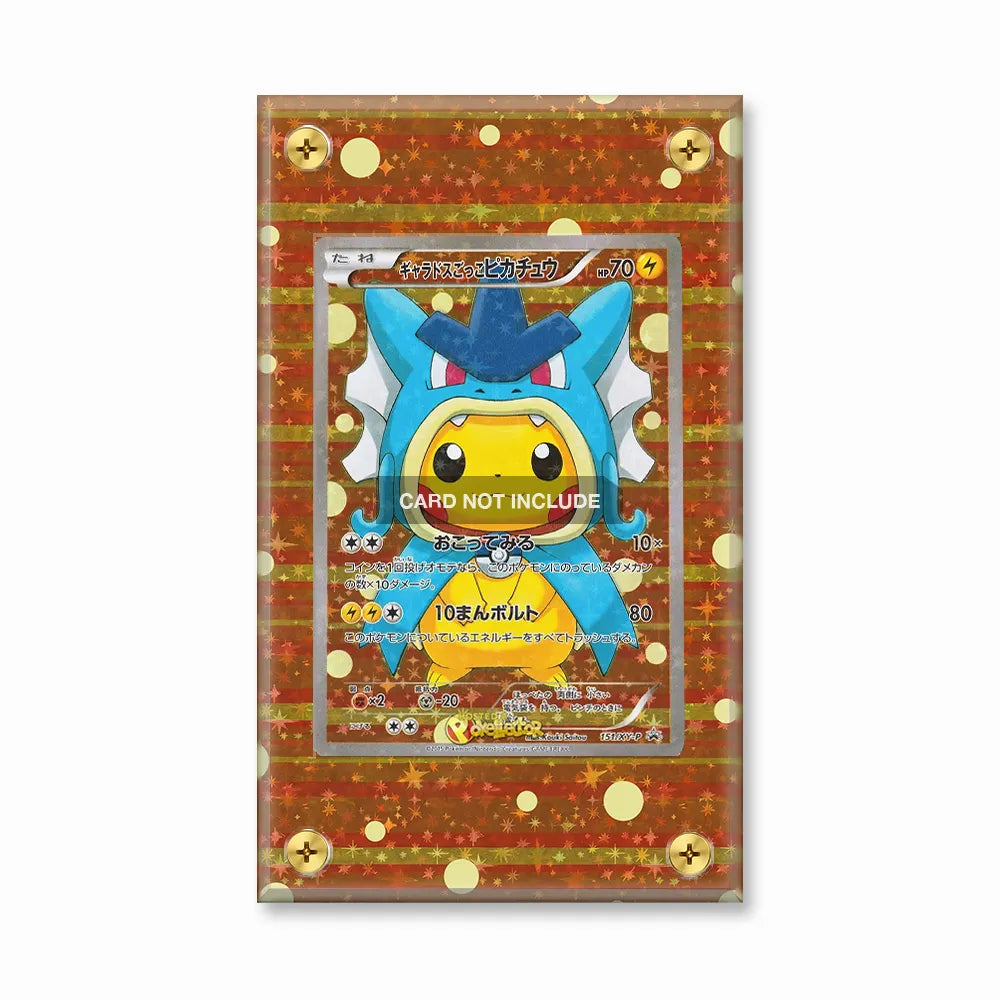Gyarados Pikachu Poncho 151 XY-P Promo JP Extended Art Display Cases - Screws Case - Front View